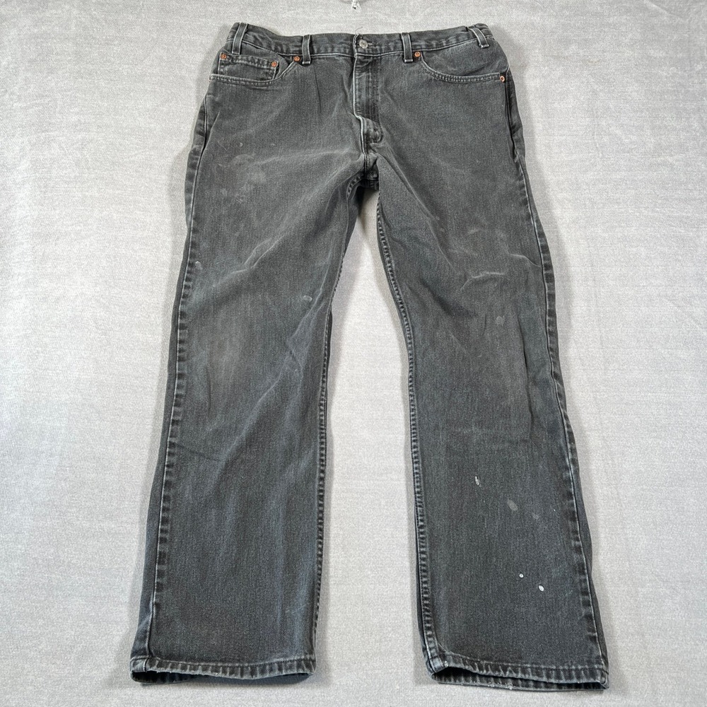 Vintage Levis 505 Regular Fit Mid Rise Straight Leg Jeans Mens 38x32 Black Denim